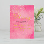 Invitation En Aluminium Élégant 30e anniversaire rose (Debout devant)