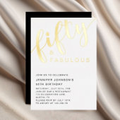 Invitation En Aluminium Elégant 50e anniversaire Cinquante et Fabuleux Noi