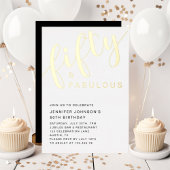 Invitation En Aluminium Elégant 50e anniversaire Cinquante et Fabuleux Noi