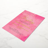 Invitation En Aluminium Élégant 50e anniversaire rose (Rotation)