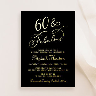 Invitation En Aluminium Elégant 60 ans et fabuleuse fête d'anniversaire no
