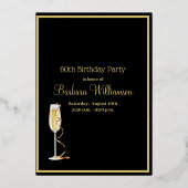 Invitation En Aluminium Élégant 60 Soixante Anniversaire VRAI Or (Verso)