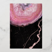 Invitation En Aluminium Élégant Agate Blush Pink & Gold Mariage (Verso)