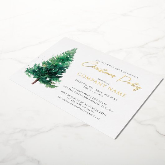 Invitation En Aluminium Élégant arbre de Noël moderne Parti d'entreprise (Rotation)