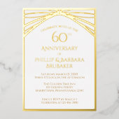 Invitation En Aluminium Élégant Arc 60ème Mariage Anniversaire de la fête  (Recto)