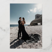 Invitation En Aluminium Elegant Arc Or et Mariage photo de calligraphie (Verso)