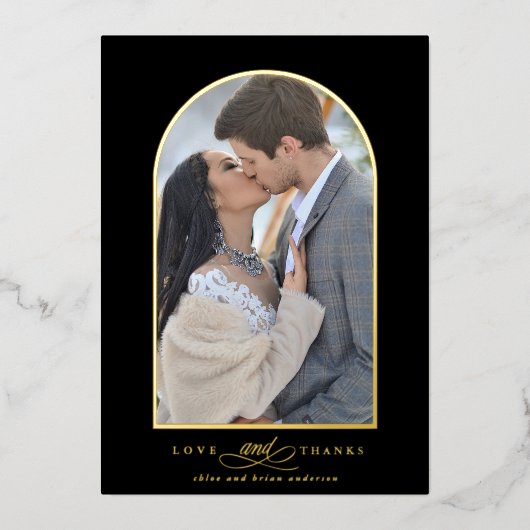 Invitation En Aluminium Elegant Arch Amour & Remerciements Photo Mariage R (Recto)