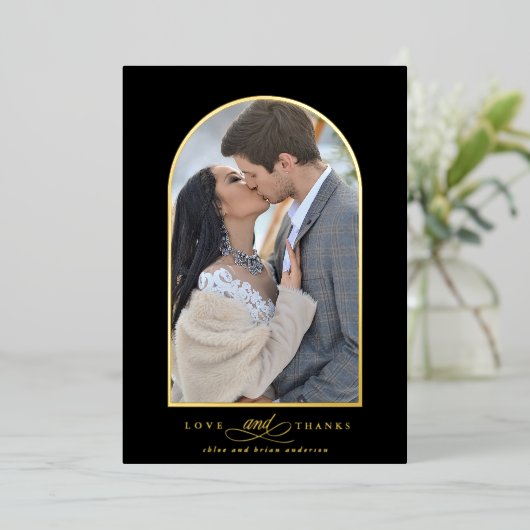 Invitation En Aluminium Elegant Arch Amour & Remerciements Photo Mariage R (Debout devant)