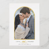 Invitation En Aluminium Elégant Arch Love & Merci Mariage photo Merci (Recto)