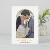 Invitation En Aluminium Elégant Arch Love & Merci Mariage photo Merci (Debout devant)