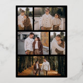 Invitation En Aluminium Elégant Art déco géométrique Mariage Black Gold (Verso)