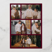 Invitation En Aluminium Elégant Art Déco géométrique Mariage Bourgogne Or (Verso)