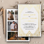 Invitation En Aluminium Elégant Art Déco géométrique Mariage Or blanc<br><div class="desc">Éblouissez vos invités avec cet élégant invitation de mariage doté d'un cadre art déco vintage avec de véritables feuilles d'or. Ajoutez simplement les détails de votre événement sur ce modèle facile à utiliser et ornez cette carte avec vos photos préférées pour en faire une invitation unique.</div>
