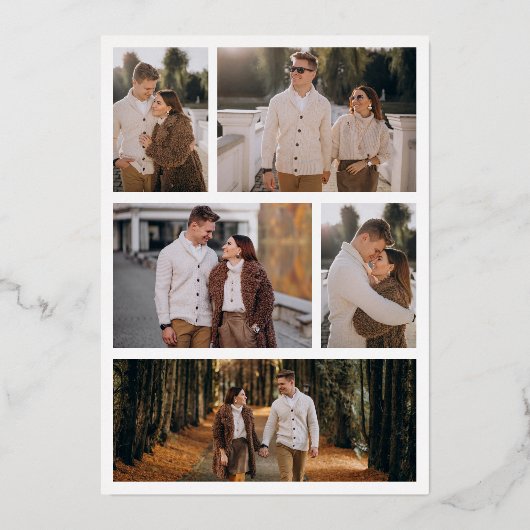 Invitation En Aluminium Elégant Art Déco géométrique Mariage Or blanc (Verso)