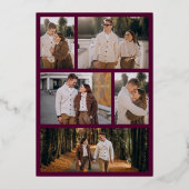 Invitation En Aluminium Elégant Art Déco géométrique Mariage Plum Gold (Verso)