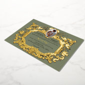 Invitation En Aluminium Elégant Art Nouveau Rococo Photo Sage Mariage (Rotation)