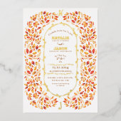 Invitation En Aluminium Élégant automne laisse Rustic Boho Mariage (Recto)