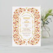 Invitation En Aluminium Élégant automne laisse Rustic Boho Mariage (Debout devant)