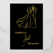 Invitation En Aluminium Élégant B&W Mariage Tux & Robe Mariage formel (Recto)