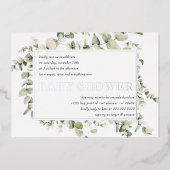 Invitation En Aluminium Elégant Baby shower de feuillage Eucalyptus (Recto)