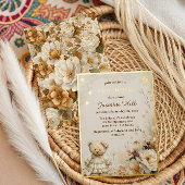 Invitation En Aluminium Elégant Baby shower d'ours en peluche or