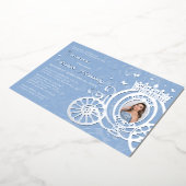 Invitation En Aluminium Élégant bébé bleu Quinceanera Princesse Photo Phui (Rotation)