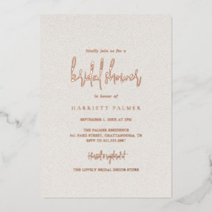 Invitation En Aluminium Elégant Beige Fête des mariées neutre Rose or