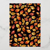 Invitation En Aluminium Elégant Black Fall Feuilles Rustique Boho Mariage (Verso)