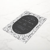 Invitation En Aluminium Elegant Black Floral Botanical (Rotation)