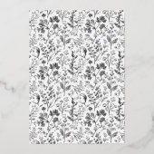 Invitation En Aluminium Elegant Black Floral Botanical (Verso)
