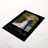 Invitation En Aluminium Elégant Black & Rose Gold Photo Mariage (Rotation)