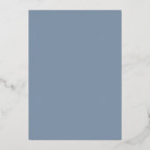 Invitation En Aluminium Elégant bleu et argent Dusty (Verso)