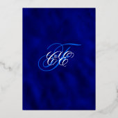 Invitation En Aluminium Elégant bleu marine Floral Mariage or (Verso)