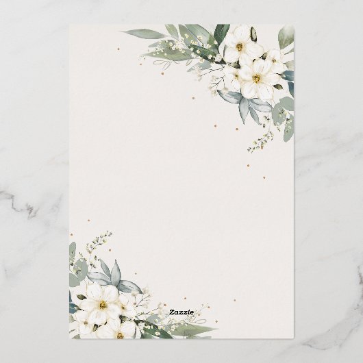 Invitation En Aluminium Elégant Boho Aquarelle Floral Black Gold Mariage (Verso)