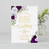 Invitation En Aluminium Elégant Boho Chic Aquarelle Rose Mariage (Debout devant)