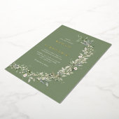 Invitation En Aluminium Elégant Boho Gold Foil Aquarelle Verdure Mariage (Rotation)