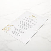 Invitation En Aluminium Élégant boîtier Mariage Floral Doré (Rotation)