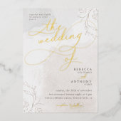 Invitation En Aluminium Elégant Botanique Fancy Script Mariage Photo (Recto)