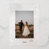 Invitation En Aluminium Elégant Botanique Fancy Script Mariage Photo (Verso)