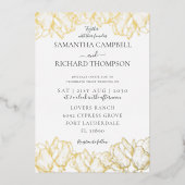 Invitation En Aluminium Élégant Botanique Véritable Mariage Or (Recto)
