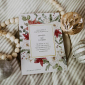 Invitation En Aluminium Elégant Bouquet | Noël Mariage or