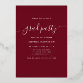 Invitation En Aluminium Elégant Bourgogne Photo Arch Graduation Foil Invit (Verso)