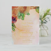 Invitation En Aluminium Elégant bronze Mariage Floral Or (Debout devant)