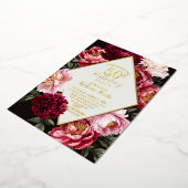 Invitation En Aluminium Elegant Burgundy and Blush Peony Floral Birthday (Rotation)