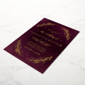 Invitation En Aluminium Elegant Burgundy and Gold Botanical Wedding (Rotation)