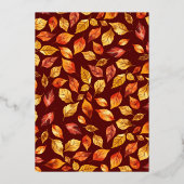 Invitation En Aluminium Élégant Burnt orange Chute Feuilles Mariage rustiq (Verso)