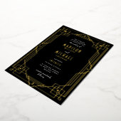 Invitation En Aluminium Elégant cadre Art Déco Mariage VRAI Foil Invitatio (Rotation)
