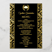 Invitation En Aluminium Elégant cadre de Foil Diplôme Dîner Menu (Recto)