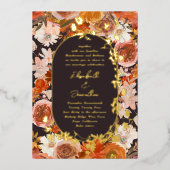 Invitation En Aluminium Elégant cadre ovale or Midnight Mariage d'abondanc (Recto)