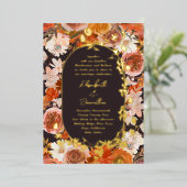 Invitation En Aluminium Elégant cadre ovale or Midnight Mariage d'abondanc (Debout devant)